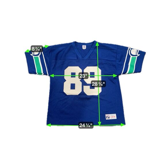 Vintage 90s Seattle Seahawks Logo 7 #89 Jersey Large 46-48 Official Licensed - Picture 2 of 7